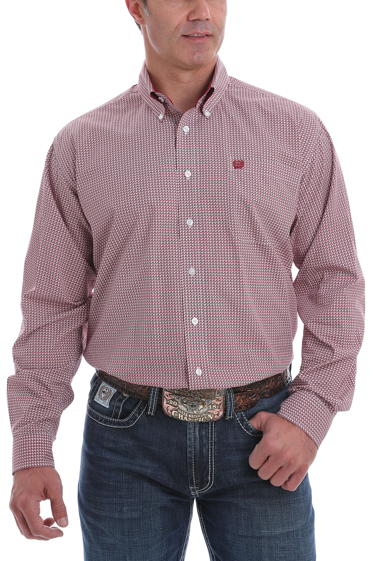 Cinch Classic Fit Men's Cranberry Long Sleeve Shirt - Saltwell Western Store
